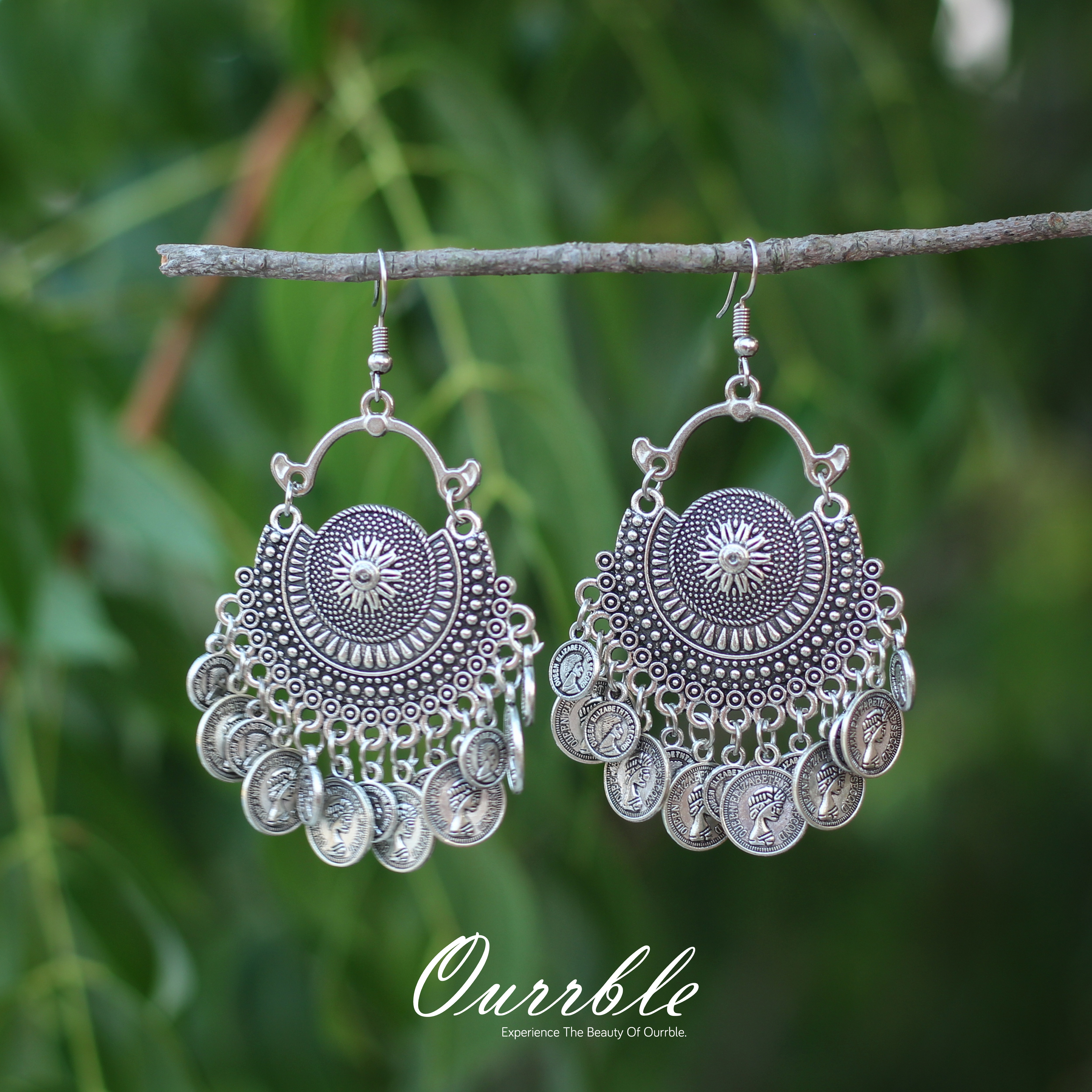 Buy Yotog 3 Pair of Oxidised Silver Traditional Afghani earrings For Women  and Girl, Includes long mirror earrings with 7 layer beads, chain Tassel,  Kashmiri Chandbali, Alloy Brass Earrings Set. Online at