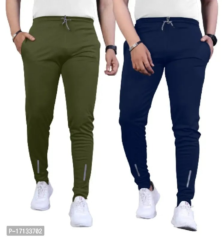 Straight Solid Multicolor Pack of 2 Track Pants