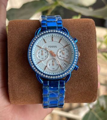 Fossil blue chain discount watch