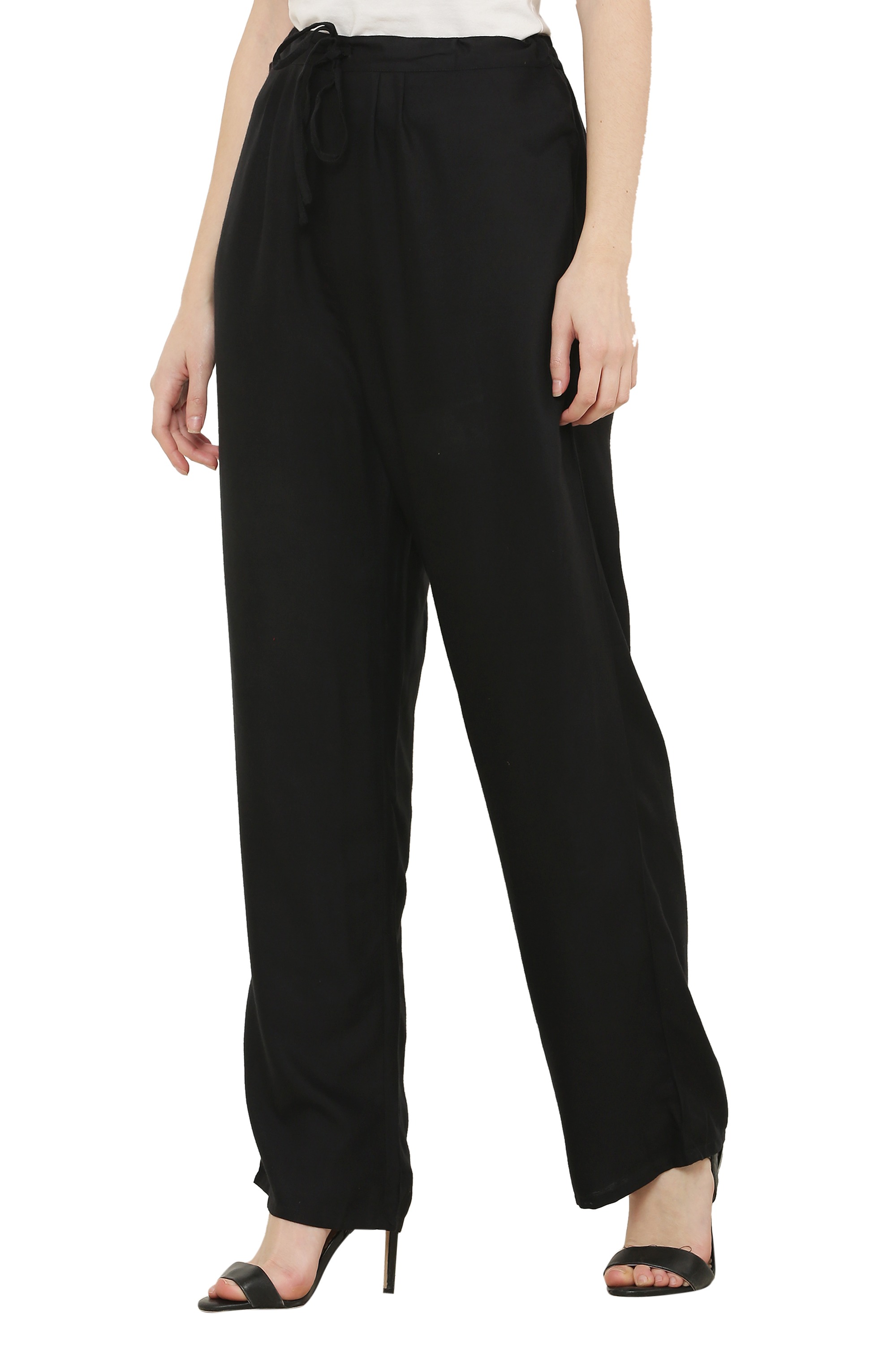 Plain solid Wide Leg Pant or Flared Trouser, Waist Size: Free size