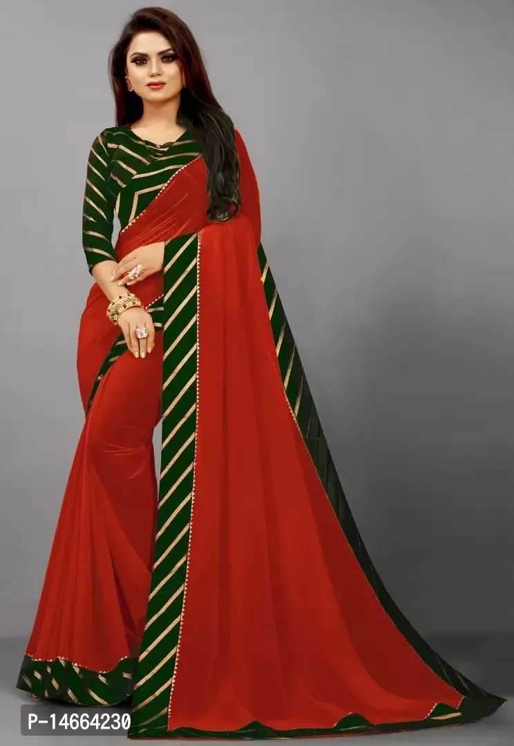 Silk Sarees : Red soft lichi silk jacquard weaving work party ...