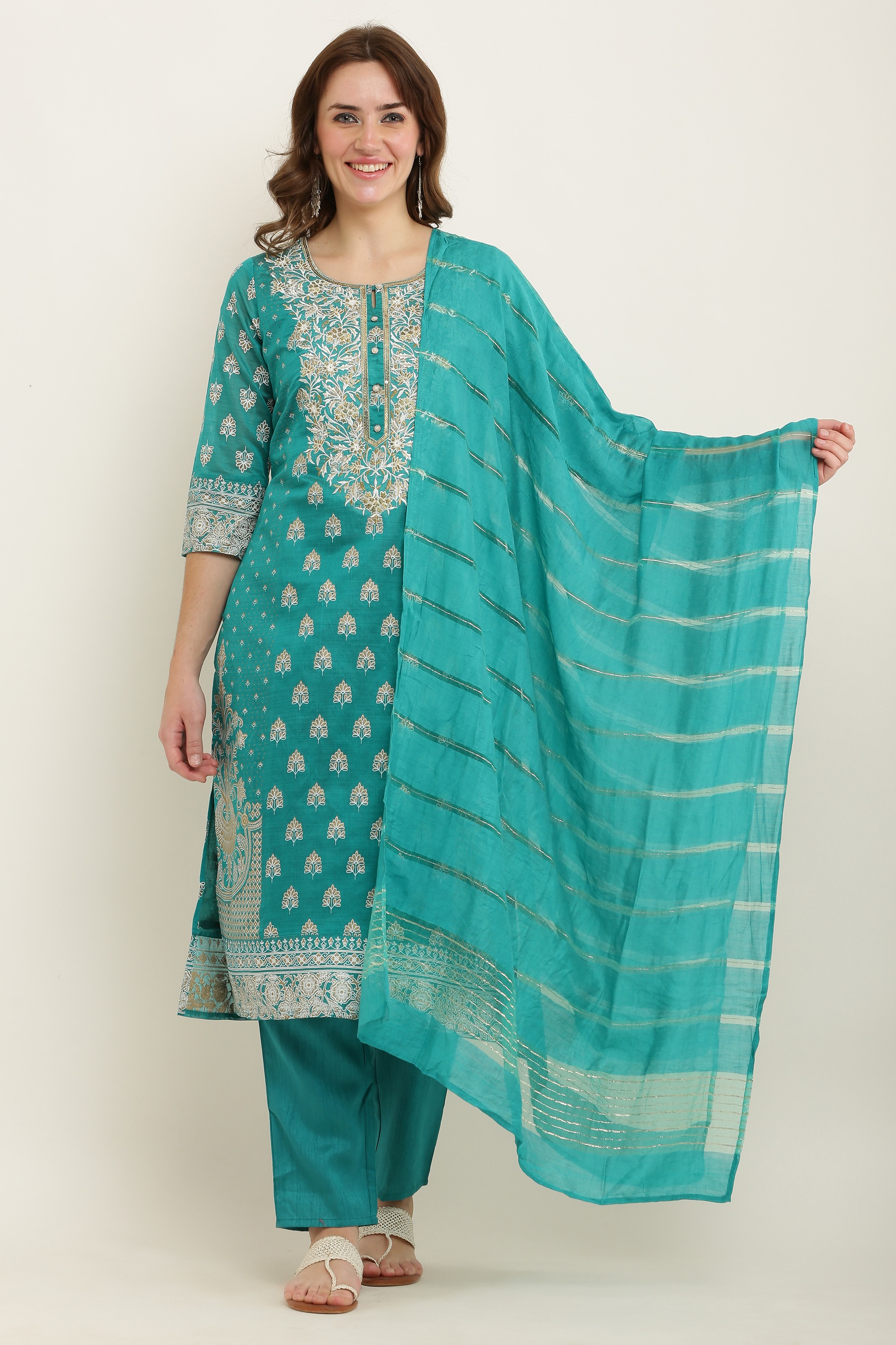 Green Embroidered Womens Kurta and Trouser Pants  Shaadilogy