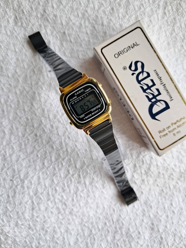 A168WEGB-1BVT | Vintage Black and Gold Metal Watch | CASIO