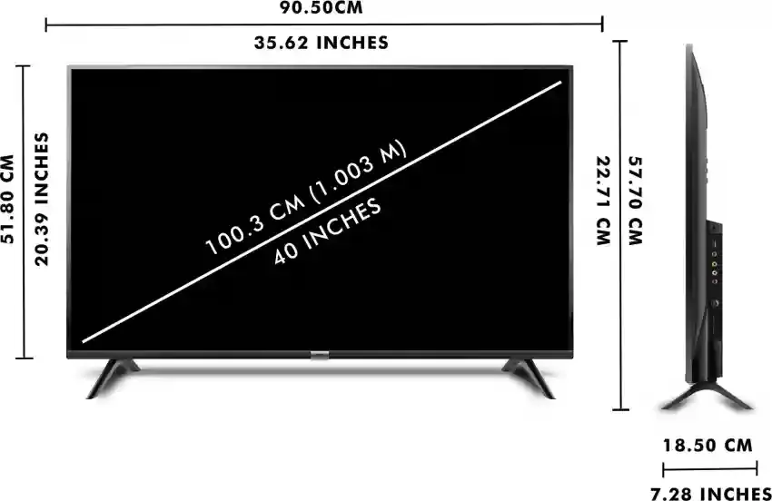 Experience Immersive Visuals and Seamless Connectivity with the Reintech 100 cm 40 Inch Smart Android LED TV [RT40S18]