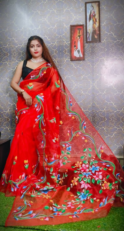 Buy Hand Painted & Hand Block Sarees Online In India - Bannhi