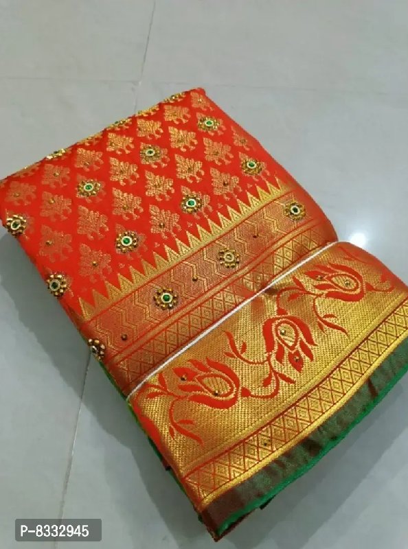 Buy Traditional Wear Green Soft Silk Zari Weaving Work Kubera Pattu Saree