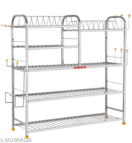 5 Shelves 31x30 Inch Dish Rack, Plate Cutlery Stand, Kitchen Stand Rack