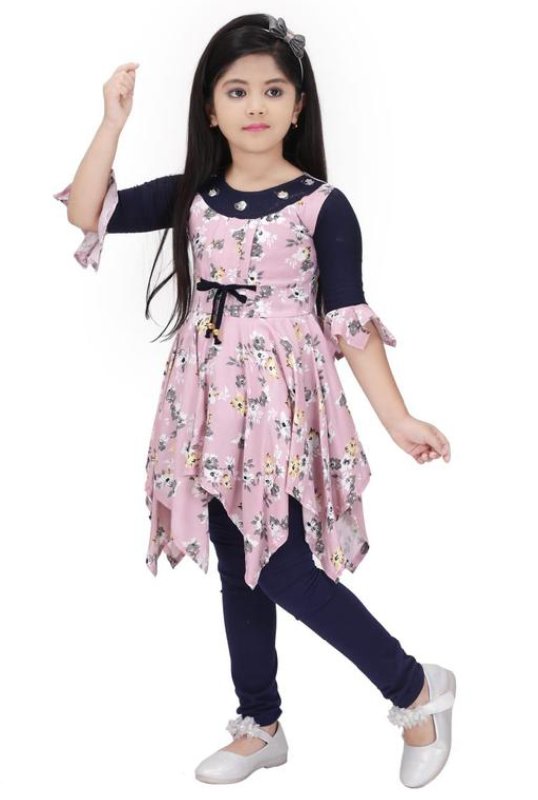 Cotton Casual Wear Kids Short Frock With Leggings, Age: 5-8 Year at Rs  95/set in Mumbai