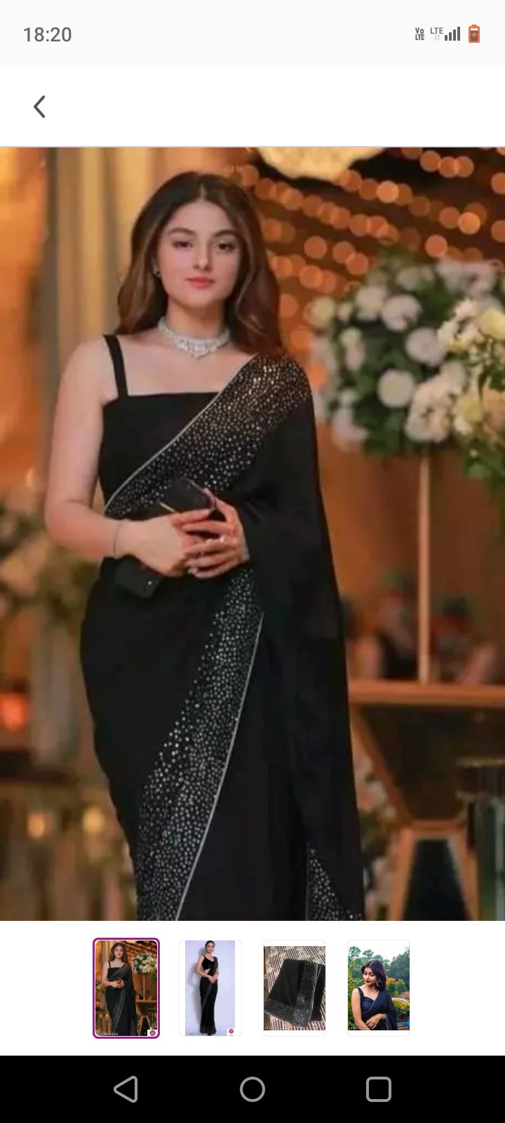 Stone Work Embroidered Net Black Saree SARV130314